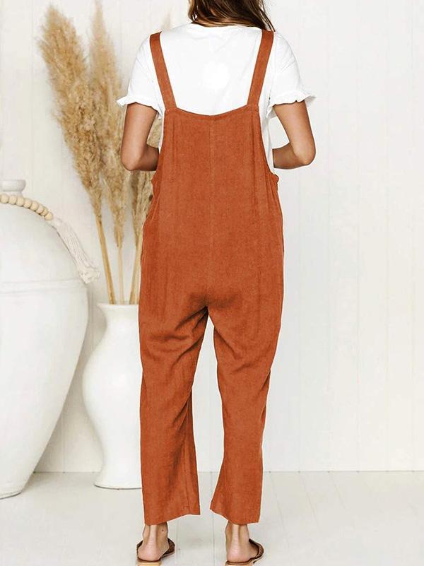 Button Strap Jumpsuit