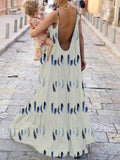 Boho Leather Printed Party Maxi Dress