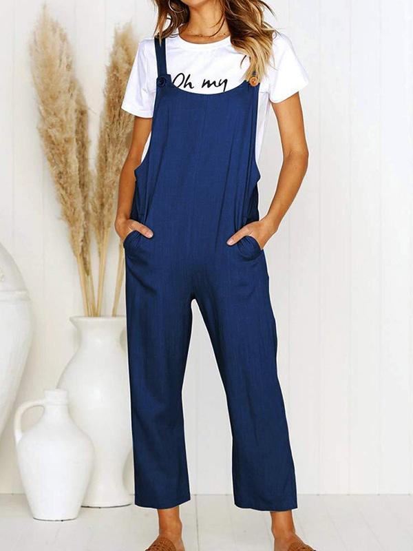 Button Strap Jumpsuit