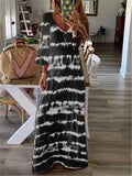 Casual Striped Print V Neck Maxi Dresses