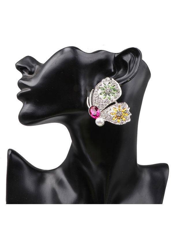 Women's Butterfly Zircon Earrings with Diamonds