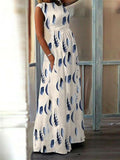 Feather Print Prom Maxi Dress Evening Party Vestidos