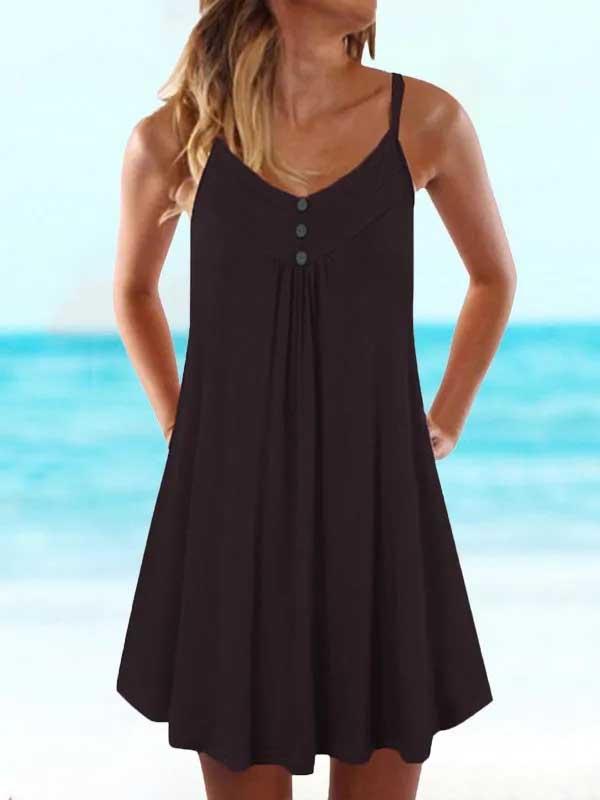 Loose sexy V-neck strap dress