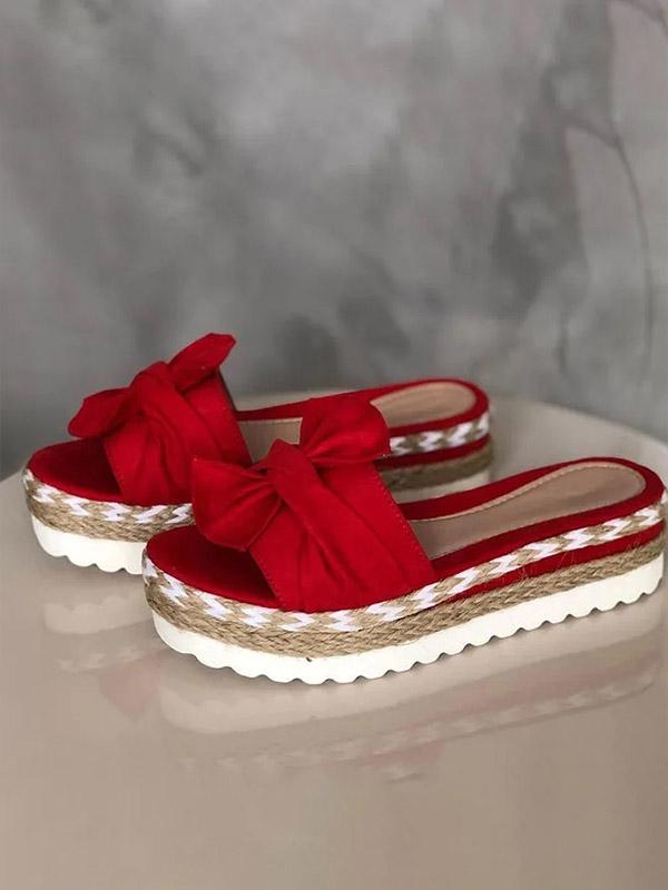 Women's bow size plus size women's casual slippers