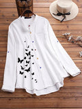 Women's butterfly print top shirt