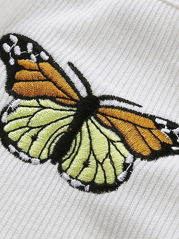 Butterfly embroidered vest