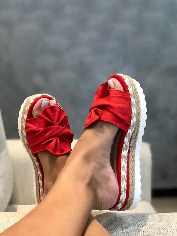 Women's bow size plus size women's casual slippers