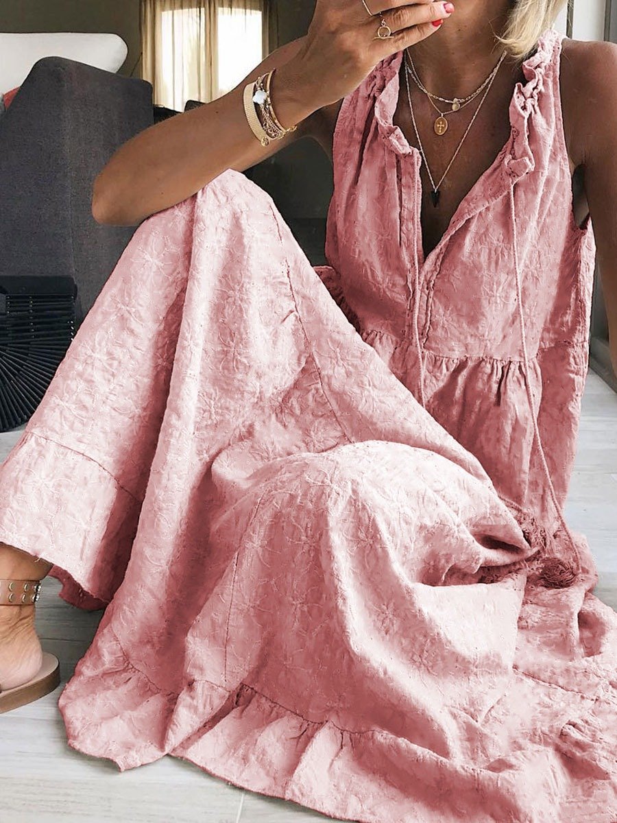 Solid Color Casual Dress