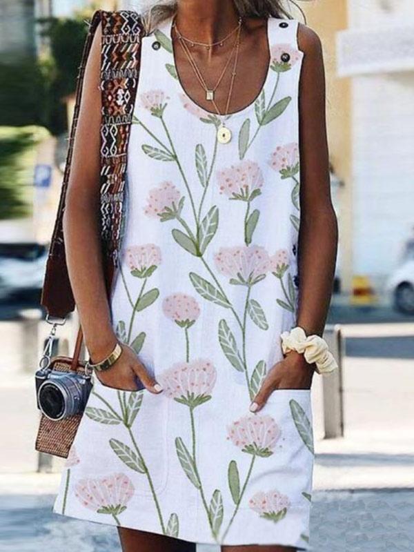 Women's printed vest dress