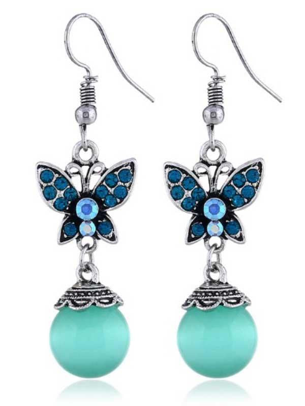 Bohemian butterfly crystal earrings