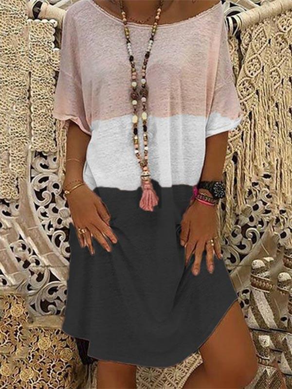 Women's loose colorblock dress