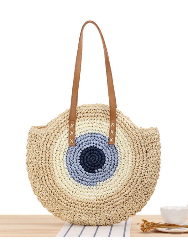 Women's retro round hand-woven bag