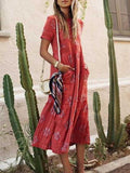 Ladies bohemian holiday print dress