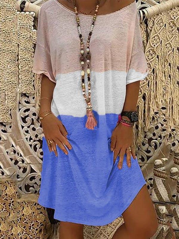 Women's loose colorblock dress