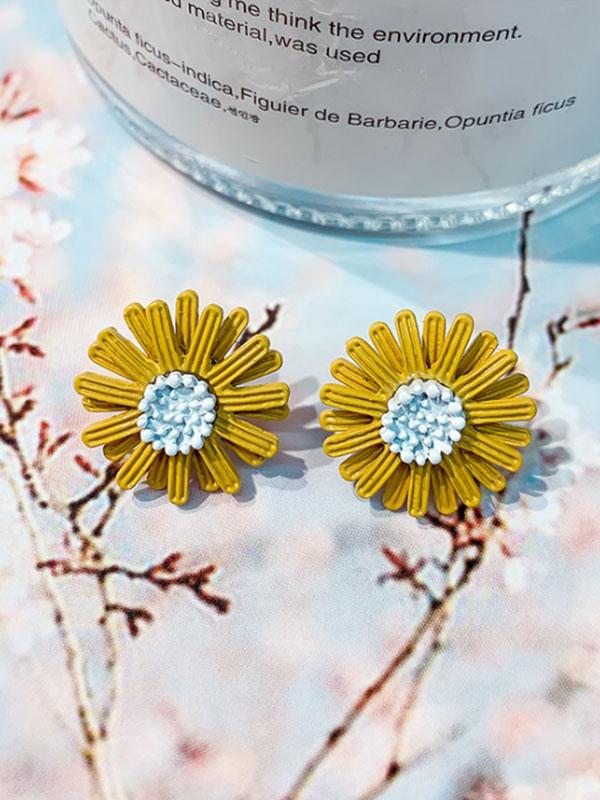 Women's Sunflower Daisy Flower Earrings