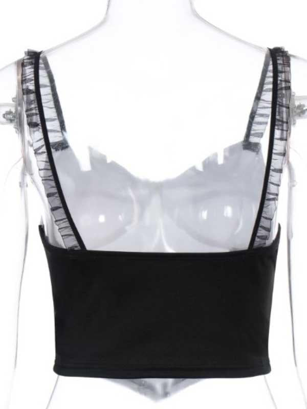 Butterfly print strap tube top