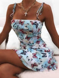 Butterfly print camisole dress