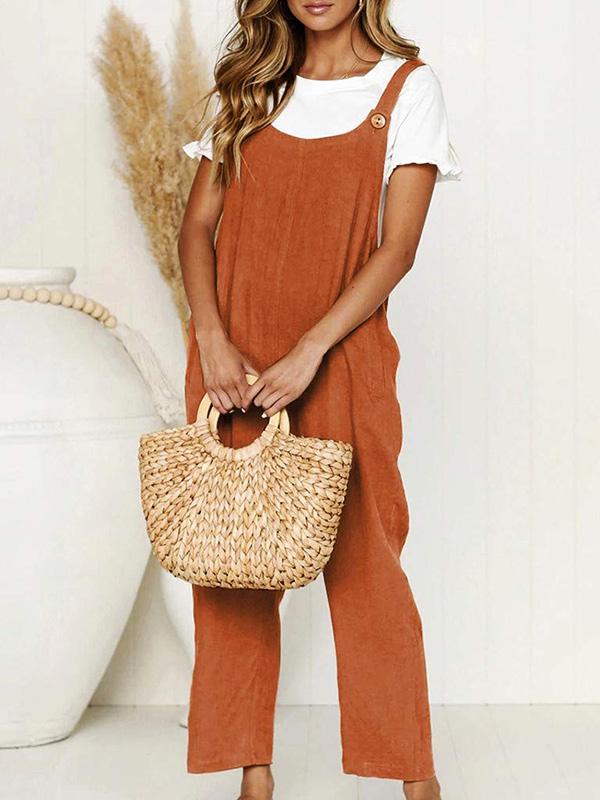 Button Strap Jumpsuit
