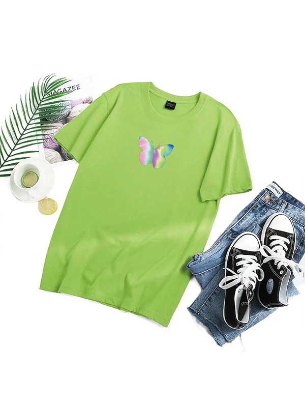 Colorful highlight reflective butterfly T-shirt