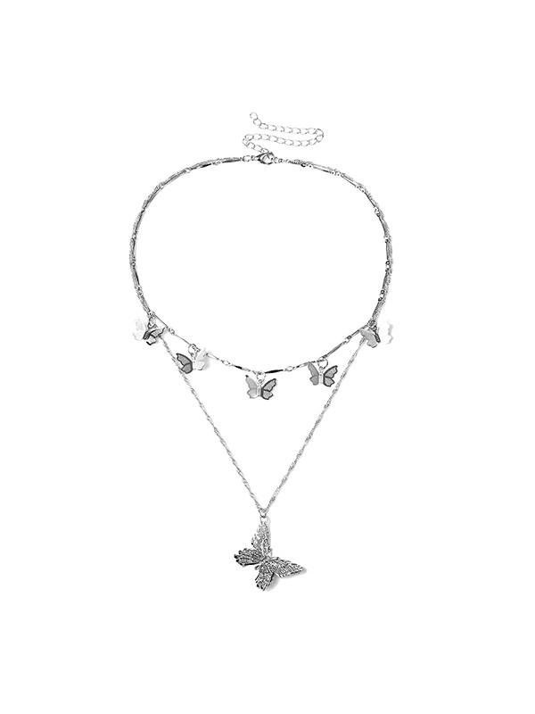 Vintage Wild Cutout Butterfly Pendant Necklace