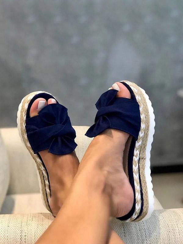 Women's bow size plus size women's casual slippers