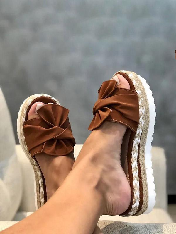 Women's bow size plus size women's casual slippers