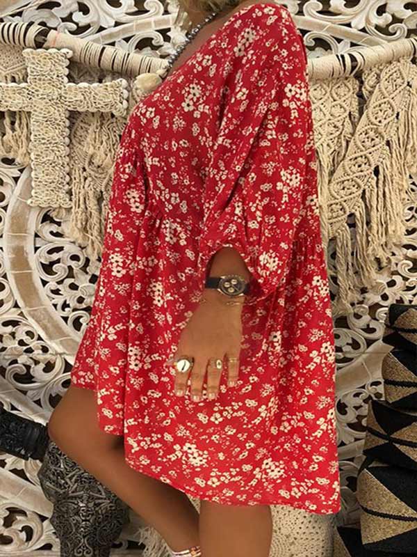 Women's loose V-neck dress
