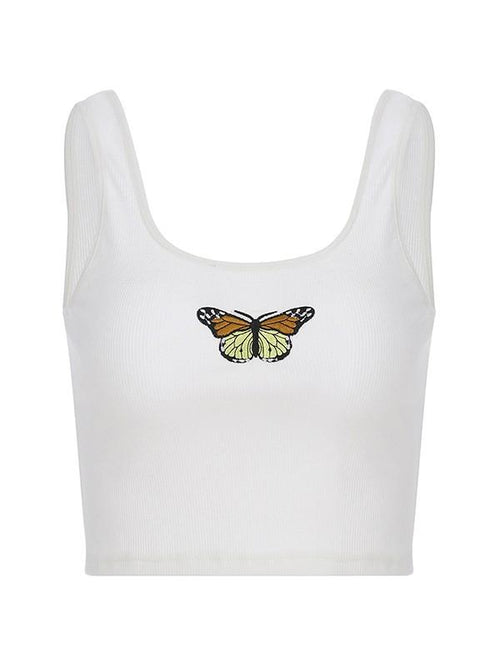 Butterfly embroidered vest