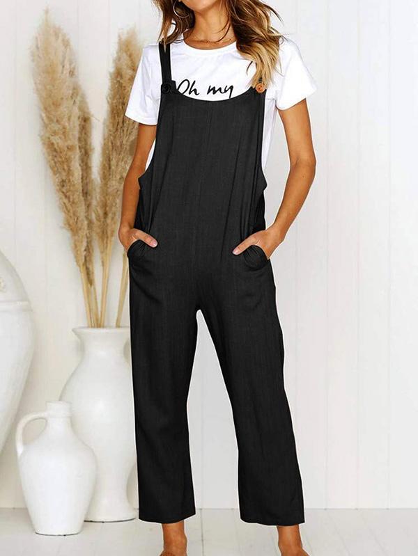 Button Strap Jumpsuit