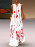 Women's Bohemian Print V-Neck Dress